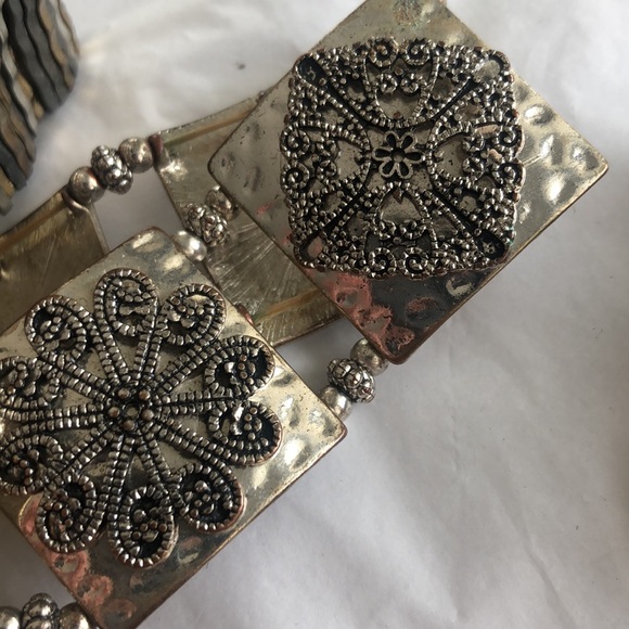 3/$15 Bracelet bangles cuff metal wide chunky 3 - Picture 7 of 8